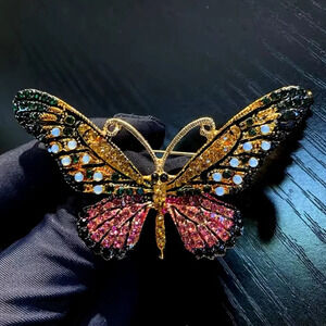 Betsey Johnson Butterfly Crystal Brooch